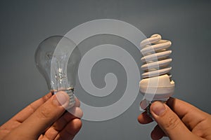 Incandescent bulb and energy saving in hand