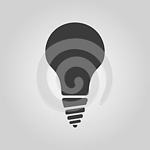 The incandescent lamp icon. Lamp and bulb, lightbulb, filament lamp, glow-lamp, light bulb symbol.UI. Web. Logo. Sign