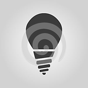The incandescent lamp icon. Lamp and bulb, lightbulb, filament lamp, glow-lamp, light bulb symbol.UI. Web. Logo. Sign
