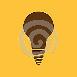 The incandescent lamp icon. Lamp and bulb, lightbulb, filament lamp, glow-lamp, light bulb symbol.UI. Web. Logo. Sign