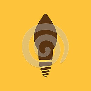 The incandescent lamp icon. Lamp and bulb, lightbulb, filament lamp, glow-lamp, light bulb symbol.UI. Web. Logo. Sign