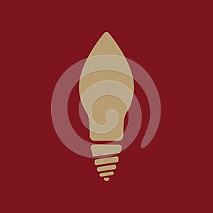 The incandescent lamp icon. Lamp and bulb, lightbulb, filament lamp, glow-lamp, light bulb symbol.UI. Web. Logo. Sign