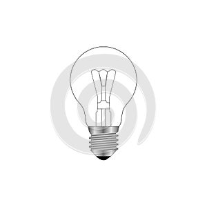 Incandescent lamp icon. Light bulb sing vector graphic. Illustration of a business idea.