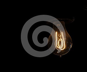 Incandescent Light Bulb With Glowing Filament