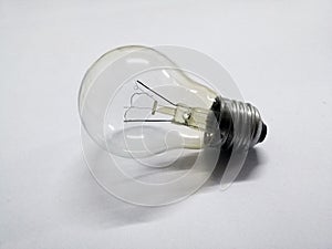 Incandescent light bulb, incandescent lamp, incandescent light globe on a white background