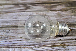 incandescent light globe bulb lamp, an electric light with a wire filament tungsten that is heated until it glows, consists of gas