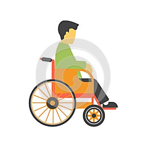 Incapacitated faceless person on wheelchair isolated on white background vector