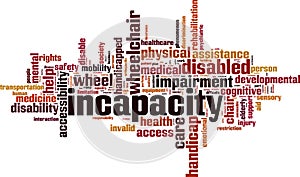 Incapacity word cloud