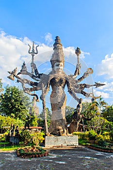 Incarnation of Uma to Kali at Sala Keoku, the park of giant fantastic concrete sculptures inspired by Buddhism and Hinduism. It i