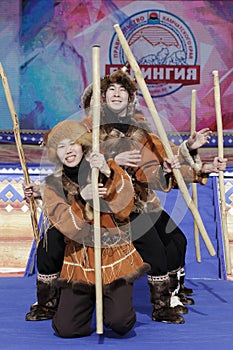 Incendiary dance of indigenous inhabitants of Kamchatka Peninsula