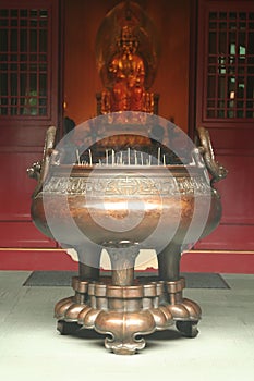 Incense Burner in a Chinese Temple