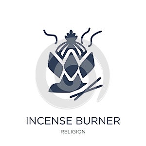 Incense burner icon. Trendy flat vector Incense burner icon on w