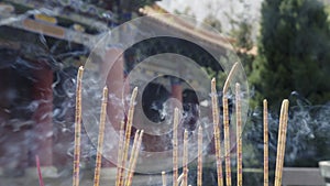 Incense burning at Chongsheng Temple in Dali old town,Yunnan ,China.