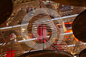 Incense coils at the Man Mo Temple in Hong Kong