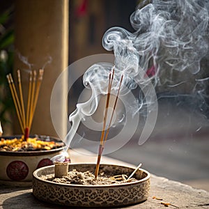 Incense smoke and candle smoke effect