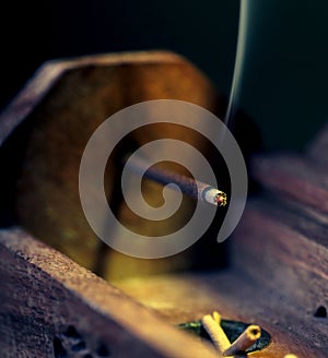 Incense stick aroma with smoke