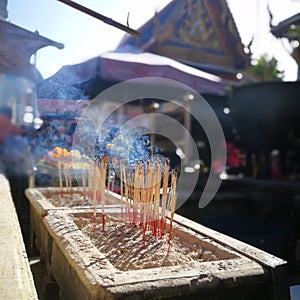 Incense sticks ar the temple