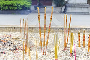 incense sticks in Asian Chinese temple, China Asia