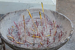 Incense sticks Khao Takiab Temple in Hua Hin Thailand