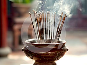 Incense Sticks, Used in traditional ceremonies. Chinese new year, Generative AI