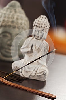 An incense on the table at home