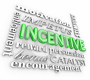 Incentive 3d Word Background Motivation Rewards Encouragement