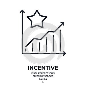 Incentive concept editable stroke outline icon isolated on white background flat vector illustration. Pixel perfect. 64 x 64