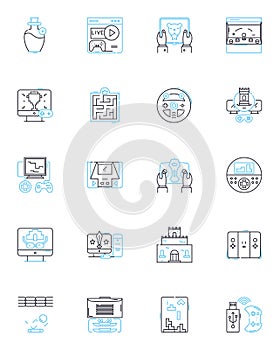 Incentive program linear icons set. Motivation, Reward, Recognition, Bonus, Progress, Performance, Encouragement line