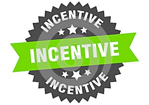 incentive sign. incentive round isolated ribbon label.