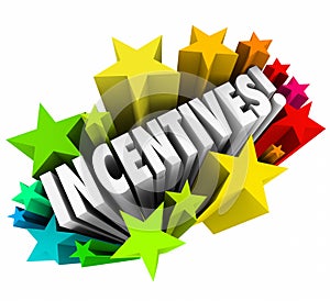 Incentives 3d Word Stars Fireworks Advertising Promotion Rewards