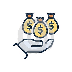 Color illustration icon for Incentives, encouragement and boost photo