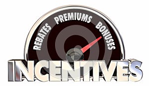 Incentives Rebates Premiums Bonus Offers Speedometer