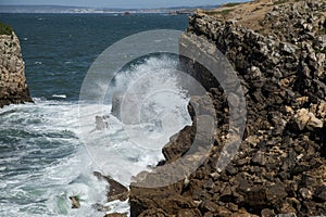 Incessant violence from the ocean on the coast of Portugal near Penishe provides spectacular images and experiences