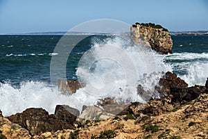 Incessant violence from the ocean on the coast of Portugal near Penishe provides spectacular images and experiences