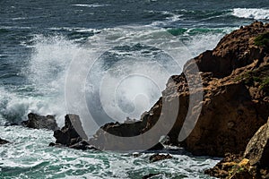 Incessant violence from the ocean on the coast of Portugal near Penishe provides spectacular images and experiences