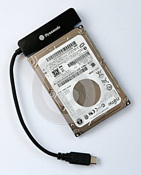 2.5 inch Hard Disk unit removed from a MacBook Pro and now used as a external backup unit.