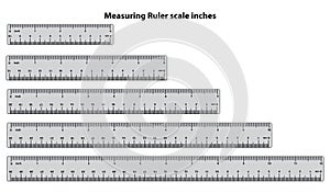 inch and metric rulers. Centimeters and inches measuring scale cm metrics indicator. Inch and metric rulers.