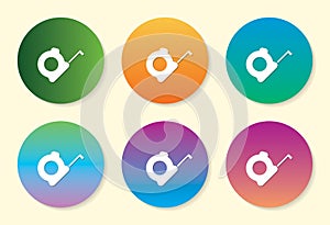 Inch tape six color gradient icon design