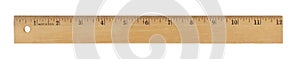 12 inch wood ruler isolated on a white background