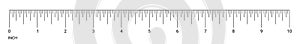 Ruler inch measurement numbers vector scale photo