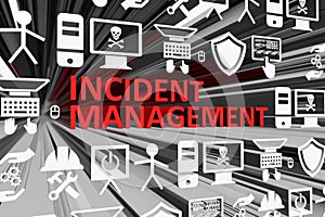 INCIDENT MANAGEMENT concept blurred background 3d