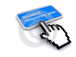 Incident response plan button on white