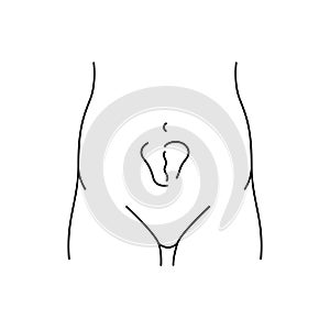 Incisional hernia line icon. Vector isolated element.