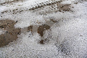 Inclement weather, hail, ice on the road