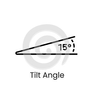 Inclination angle line vector icon with editable stroke photo