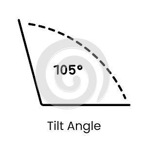 Inclination angle line vector icon with editable stroke photo