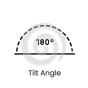 Inclination angle line vector icon with editable stroke photo