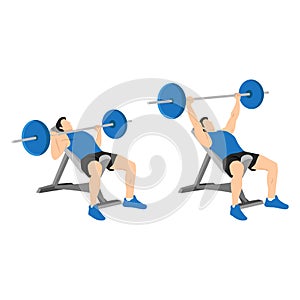 Incline barbell bench press exercise.