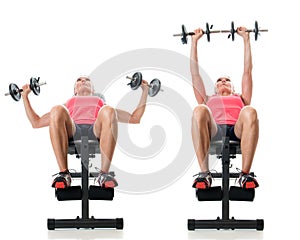 Inclined Dumbbell Bench Press