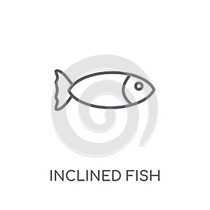 Inclined Fish linear icon. Modern outline Inclined Fish logo con